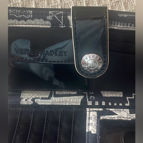 Vera Bradley Black Quilted Tab Wallet with Silver Accent - Picture 3 of 5